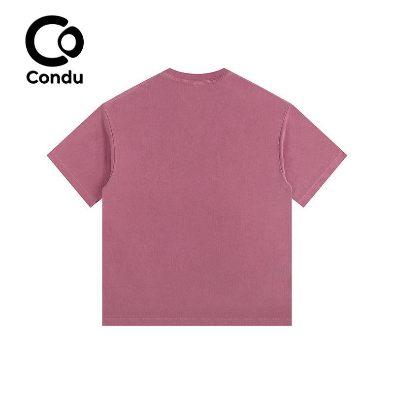 High Quality Acid Wash Distressed Tee - 100% Soft Cotton Vintage Ripped Casual Short Sleeve Shirt