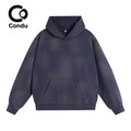 High Quality Marl Wash Distressed Hoodie - 100% Soft Cotton Vintage Destroyed Casual Hooded Sweatshirt