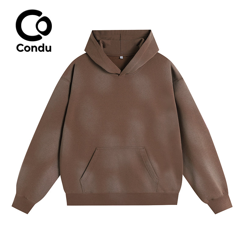 Comfortable Marl Wash Ripped Cotton Hoodie - 100% Soft Vintage Destroyed Streetwear Sweatshirt Unisex