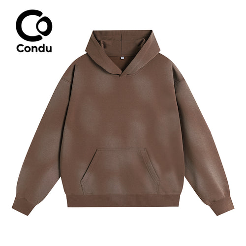 Comfortable Marl Wash Ripped Cotton Hoodie - 100% Soft Vintage Destroyed Streetwear Sweatshirt Unisex