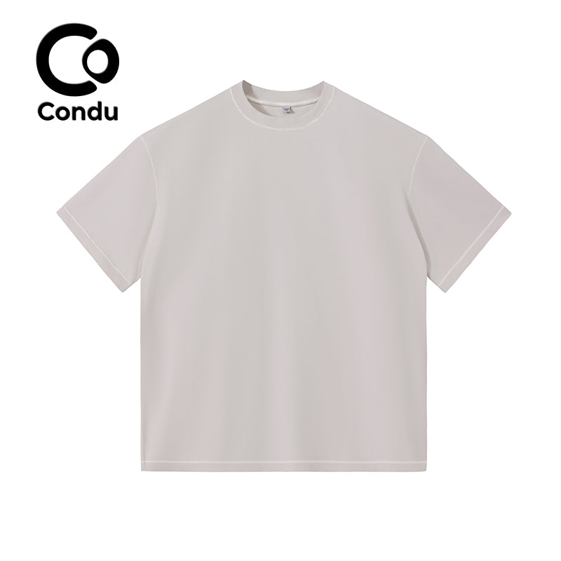 Soft 100% Cotton Rainbow Acid Wash Ripped Tee - Unique Textured Vintage Distressed Short Sleeve Top