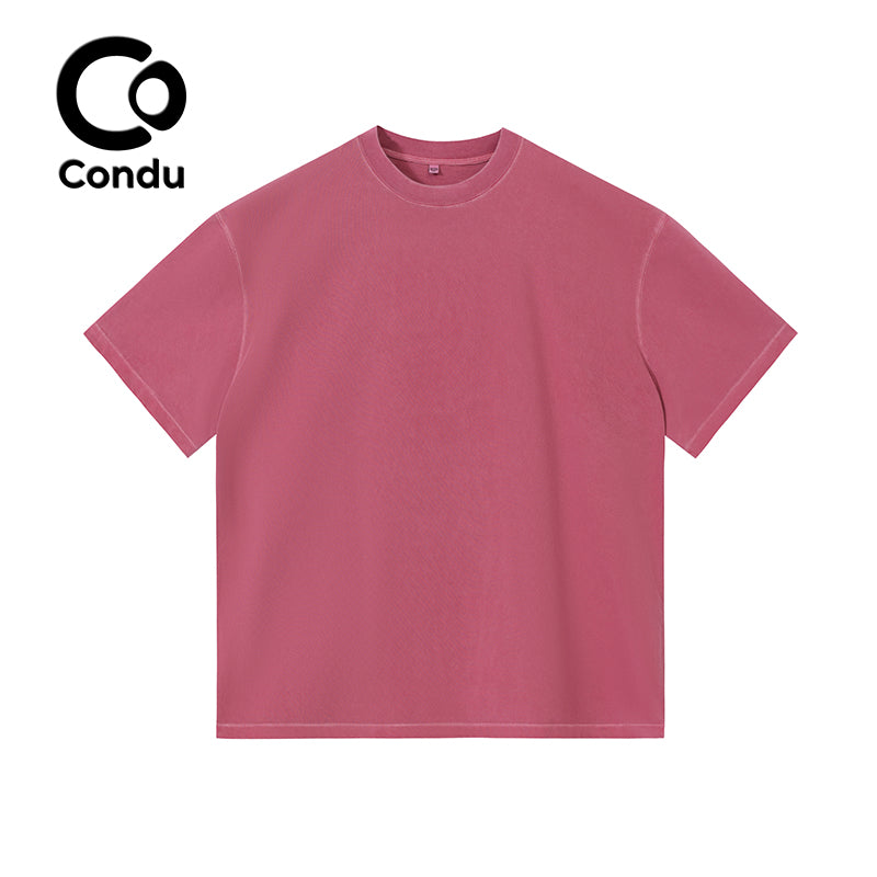 High Quality Colorful Acid Wash Ripped Tee - 100% Soft Cotton Vintage Distressed Short Sleeve Shirt