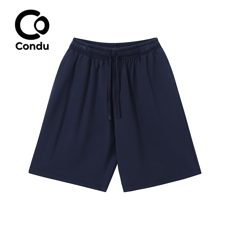 High Quality Acid Wash Ombre Cotton Shorts 100% Soft Vintage Gradient Heavyweight Summer Bottoms Street