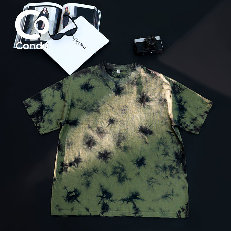 High Quality Heavyweight Cotton Short Sleeve - 270gsm Soft Tie Dye Casual T-Shirt for Street Style