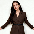 2026 New Women's Long Formal Office Anti-Wrinkle Worsted Fabric Loose-fit Suit Set