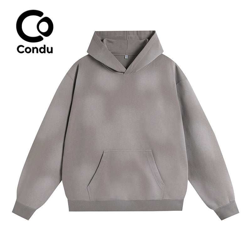 Comfortable Marl Wash Ripped Cotton Hoodie - 100% Soft Vintage Destroyed Streetwear Sweatshirt Unisex