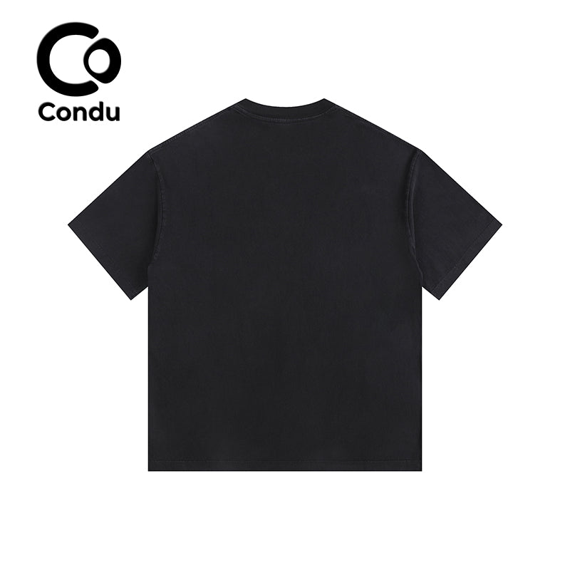 Comfortable Acid Wash Ripped Cotton T-Shirt - 100% Soft Vintage Destroyed Streetwear Short Sleeve Top Unisex
