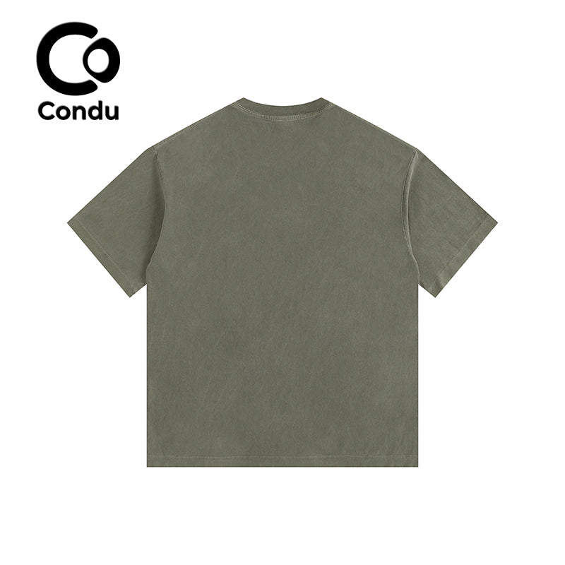High Quality Acid Wash Distressed Tee - 100% Soft Cotton Vintage Ripped Casual Short Sleeve Shirt