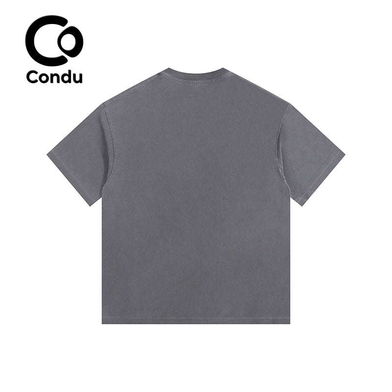 Comfortable Acid Wash Ripped Cotton T-Shirt - 100% Soft Vintage Destroyed Streetwear Short Sleeve Top Unisex