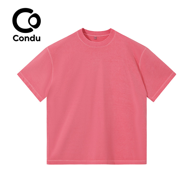 Soft 100% Cotton Rainbow Acid Wash Ripped Tee - Unique Textured Vintage Distressed Short Sleeve Top