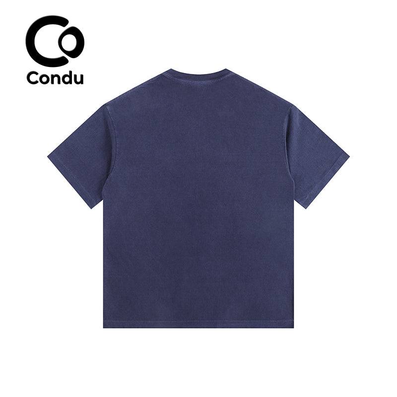 High Quality Acid Wash Distressed Tee - 100% Soft Cotton Vintage Ripped Casual Short Sleeve Shirt