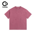 Comfortable Acid Wash Ripped Cotton T-Shirt - 100% Soft Vintage Destroyed Streetwear Short Sleeve Top Unisex